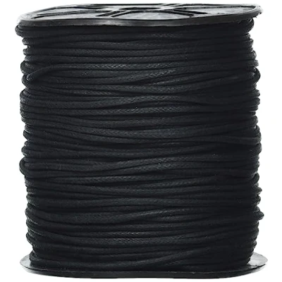 Image of Auroris 100 m Spool Cotton Cord Round 2 mm, Black