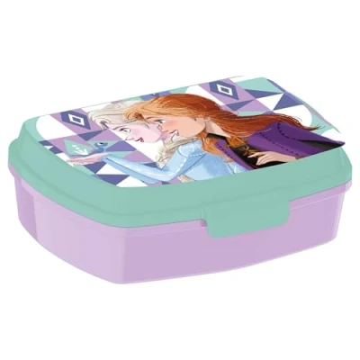 Image of KP Pharma Disney Frozen Funny Sandwich Box for Kids Durable, BPA Free Plastic Lunch with Secure Lid Perfect School, Picnics, or Snacks On The Go