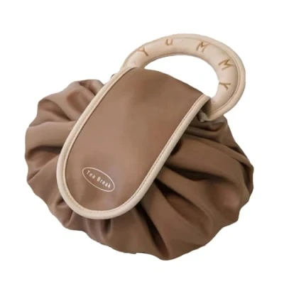 Image of Drawstring Makeup Bag, Lazy Waterproof PU Pouch Large Magic Cosmetic Bag Travel One Step Toiletry Organizer Storage Bags for Skin Care
