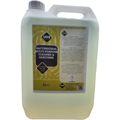 Image of UHS Bactericidal Multi Purpose Cleaner &amp; Sanitiser, 5L, Conforms BS EN 1276