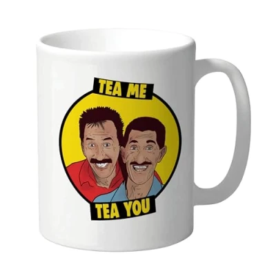 Image of Funny Mug, Chuckle Brothers, 80s Retro, Parody British Humour Novelty Birthday Gift Him Her Joke Family Tea me, You CMUG09