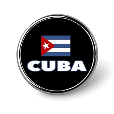 Image of Cuban Flag Lapel Pin Round Badge Metal Brooch Art Decoration Jewelry Gift