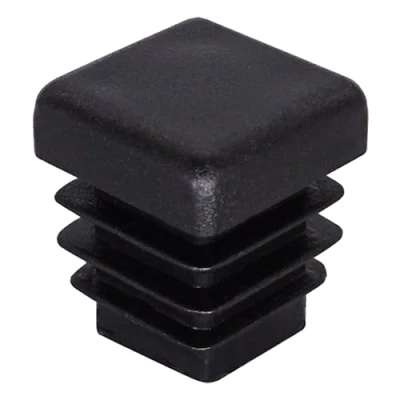 Image of SKIR&#039;CO (20 pcs) Square Plastic Plugs 15 x mm, Mat Tube End Caps, Inserts, Fence Post Plugs, Black RAL 9005