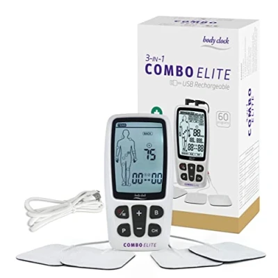 Image of 3 in 1 Combo ELECTROTHERAPY Digital TENS &amp; EMS Machine Drug Free Natural Pain Relief Relief, Rehabilitation and Massage 22 programmes 2 Channels 8 self Adhesive electrodes