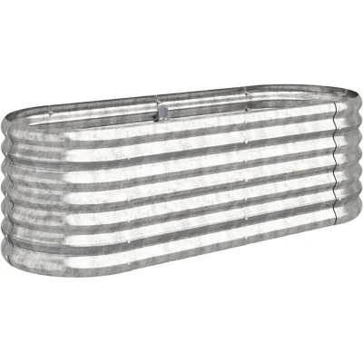 Image of vidaXL Garden Raised Bed Powder coated Steel 114x40x36 cm Silver