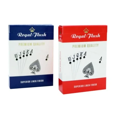 Image of Royal Flush Poker Cards Twin Deck Red and Blue, Professional Playing Cards, Superior Linen Finish, Easy To Shuffle Durable