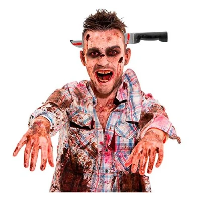 Image of Folat 23593 Headpiece Knife Through Head, Multi Colors, Costumes