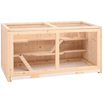 Image of vidaXL Hamster Cage 89.5x45x45 cm Solid Wood Fir