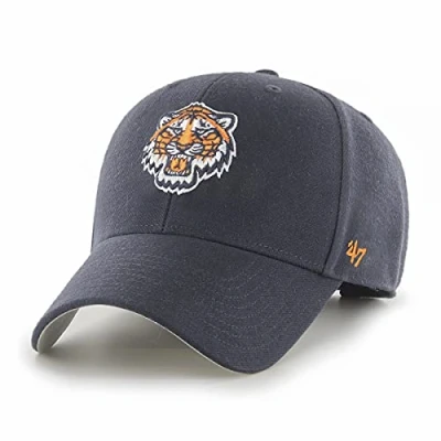 Image of 47 MLB Detroit Tigers MVP Unisex Baseball Cap, Tiger Head Logo, Colour Navy Blue
