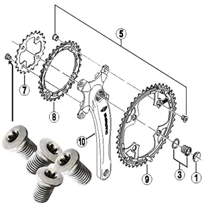 Image of Shimano SPARE PART FCM540 Inner C/Ring bolts Pk4