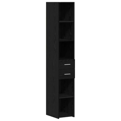 Image of vidaXL Highboard Black Oak 30x42,5x185 cm Engineered Wood