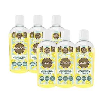 Image of Fabulosa 4 in 1 Concentrated Antibacterial Disinfectant All Purpose Cleaner, 220ml, 6 Pack, Lemon Sherbet