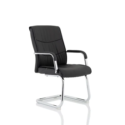 Image of Carter Black Luxury Faux Leather Cantilever Chair BR000185