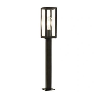 Image of Box 1 Light Outdoor Tall Bollard Black with Clear Glass IP44, E27