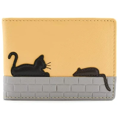 Image of Mala Leather Cat and Mouse Collection Travel Card/Season Ticket Holder 689TC_95 Yellow