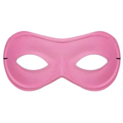 Image of Pink Superhero Mask Pack of 1 Eye on Elastic String Hero and Villain Fancy Dress Costume Accessory