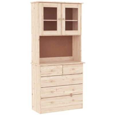 Image of vidaXL Highboard ALTA 77x35x165 cm Solid Wood Pine