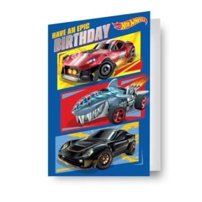 Image of Hot Wheels Birthday Card 3D Effect Lenticular A Fantastic For All Occasions