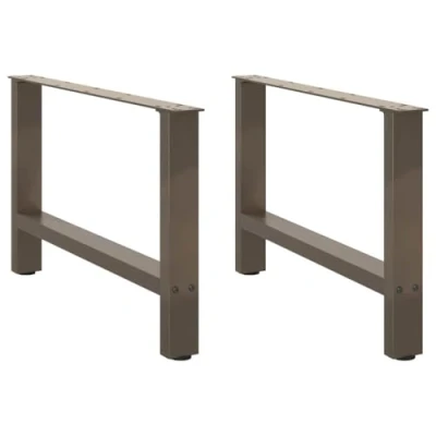 Image of vidaXL Coffee Table Legs Natural Steel Adjustable Foot Levelers Sturdy Ideal for Living &amp; Dining Room Geometric Design Easy Assembly 70x(42 43) cm