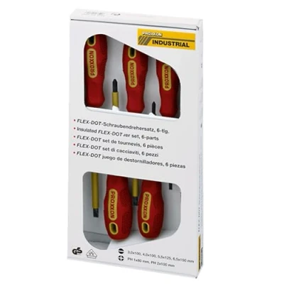 Image of PROXXON 22630 VDE Screwdriver Slotted + PZ, 6 Pieces