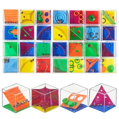 Image of THE TWIDDLERS 56 Mini Cube Brain Teaser Puzzle Box Set Assorted Difficulty Levels, Ideal Games Challenge as Party Bag Fillers for Kids or Adults, Multipack Classroom Rewards