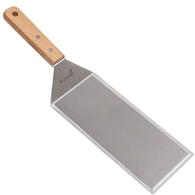 Image of Stainless Steel Metal Griddle Spatula Hamburger Turner Scraper Pancake Flipper Great for BBQ Grill and Flat Top Commercial Grade