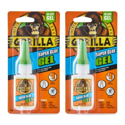 Image of Gorilla Super Glue Gel 15g (Pack of 2)