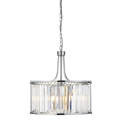 Image of Victoria 5 Light Round Pendant Chrome, with Glass, E27