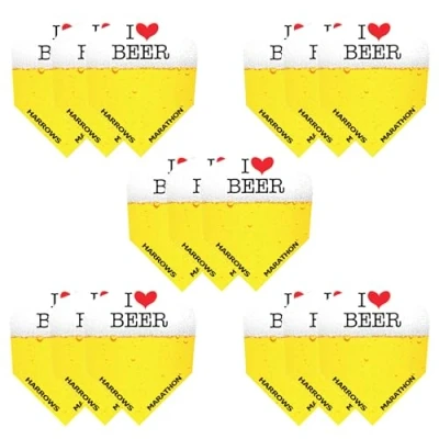 Image of Harrows Darts Flights (15 Total) I 100 Micron Dart Premium Extra Strong Made in UK Professional (Beer)