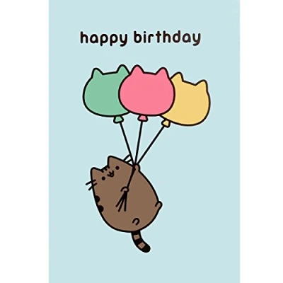 Image of Pusheen Birthday Card Cute Cat Blank Inside