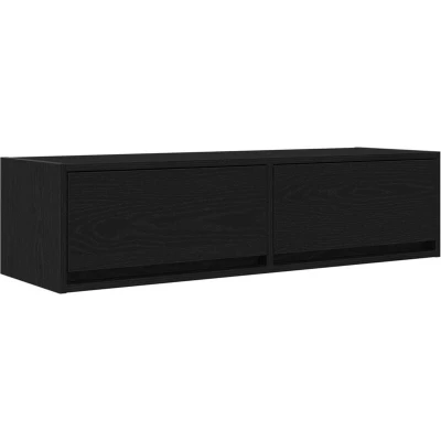 Image of vidaXL TV Cabinet Black Oak 100x31x25,5 cm Engineered Wood