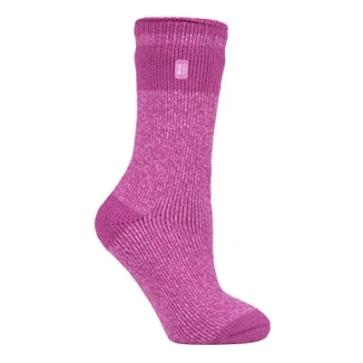 Image of HEAT HOLDERS Ladies Thermal Socks for Winter Outdoor &amp; Indoor Cuddly Fluffy Gifts Women (4 8 UK, AD Block Pink)