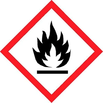Image of Highly flammable coshh symbol Safety sign Self adhesive sticker 100mm x