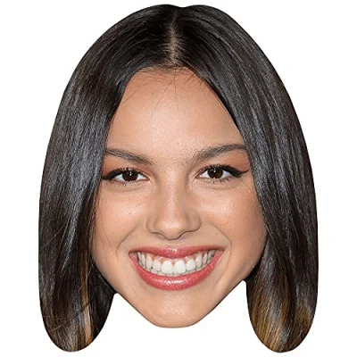 Image of Olivia Rodrigo (Smile) Celebrity Mask, Flat Card Face, Fancy Dress Mask