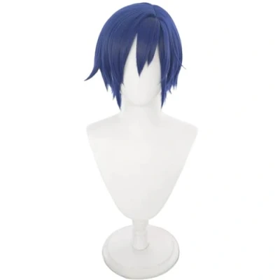 Image of Anime Cosplay Wig Kaito Blue Short Halloween Costume Wig,For Christmas Carnival Party