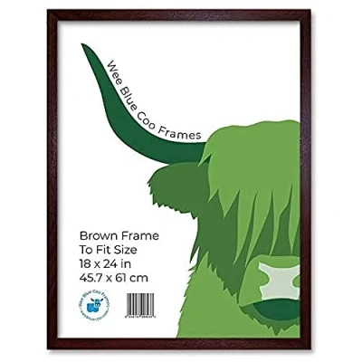 Image of 18x24 Brown Wooden Picture Frame 18 x 24 Inch (45.7 61 cm) Acrylic Safety &#039;Glass&#039; Photo