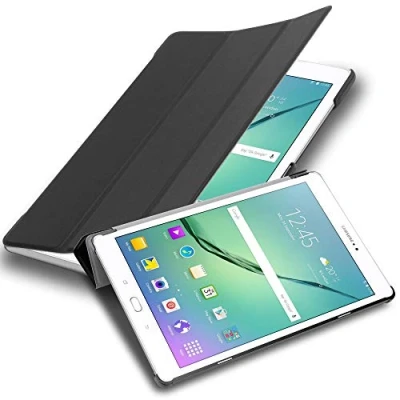 Image of cadorabo Tablet Case works with Samsung Galaxy Tab S2 9.7 SM T815N/T813N/T819N in SATIN BLACK Ultra Thin Book Style Protection Cover made of Faux Leather Auto Wake Up Stand Function