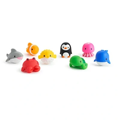 Image of Munchkin Floating Ocean Animal Themed Rubber Bath Squirt Toys for Baby Pack of 8