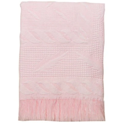 Image of BabyPrem Baby Large Soft Acrylic Fern Shawl Blanket 122 x 122cm Pink