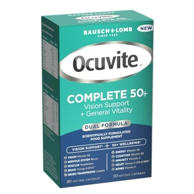 Image of Bausch + Lomb Ocuvite 50+, Vision Support and General Vitality 60 Capsules
