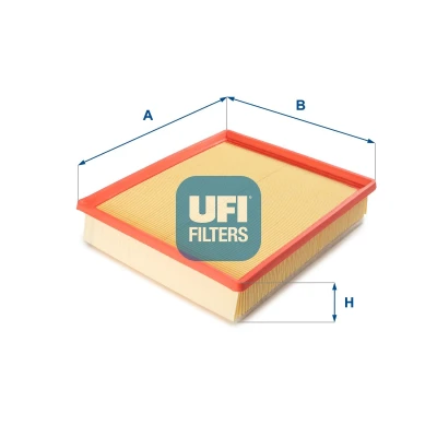Image of 1654600Q0F, 1654600QAD, 1654600QAT Air Filter UFI 30.293.00 65mm 249mm 284mm Insert RENAULT: MASTER 2 Kasten, Pritsche/Fahrgestell