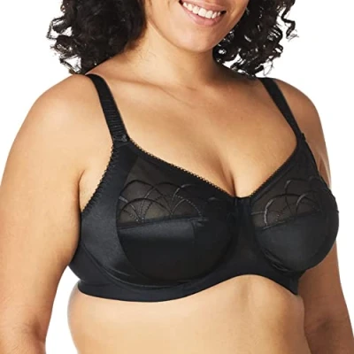 Image of Elomi Women&#039;s Cate Underwire Full Cup Banded Bra Coverage,Black,38DD