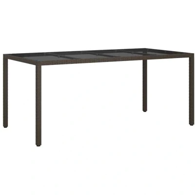Image of vidaXL Garden Dining Table Brown 190x90x75 cm Poly Rattan