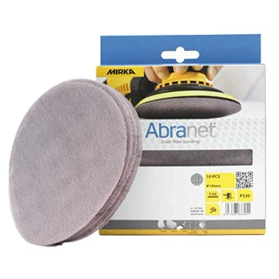 Image of Mirka Abranet net sanding disc Ø 150mm Grip / Grit P320 10 pcs for dust free of wood, filler, varnish, plastic AE241F1032