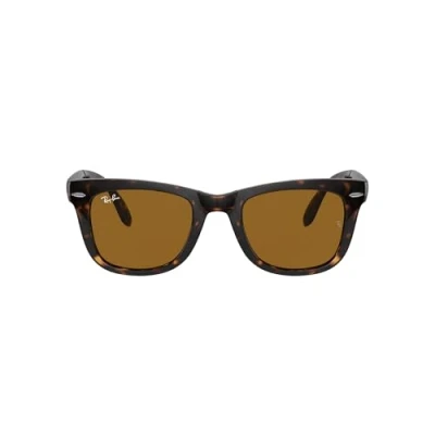 Image of Ray Ban RB4105 Folding Wayfarer Sunglasses 50 mm, Non Polarized, Light Havana/Crystal Brown