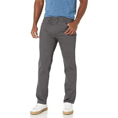 Image of Amazon Essentials Men&#039;s Athletic Fit 5 Pocket Comfort Stretch Chino Trouser (Previously Goodthreads), Grey, 34W / 34L