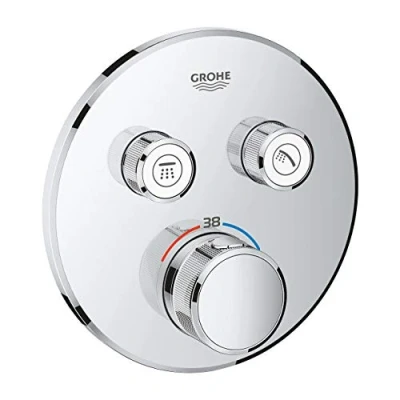 Image of GROHE Grohtherm Smartcontrol Thermostat for Shower Or Bath, Concealed Installation, 2 Valves, Round Shape, Chrome Eco Friendly and Safe 29119000