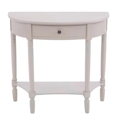 Image of Premier Housewares Narrow Chinese Oak Slim Mounted Telephone Table Drawer Console Vintage Grey Tables for Hallway 78 x 81 33 cm