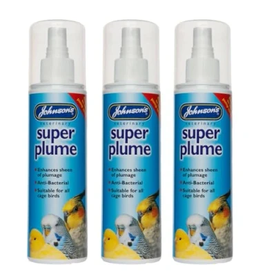 Image of LEEWAY WOODWORK JOHNSONS SUPER PLUME SPRAY 150ML PUMP CAGED BIRDS ANTIBACTERIAL GLOSSY (3 SPRAYS)