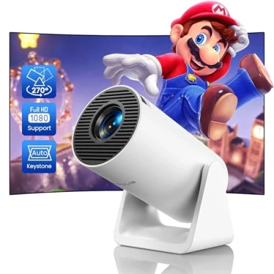 Image of Mini Projector【Auto Keystone &amp; Short Throw】15000 Lumen WiFi Bluetooth Portable Phone Projector 4K Full HD 1080P Supported, WiMiUS 270 Rotatable Outdoor Home Cinema Video for TV Stick/PS5